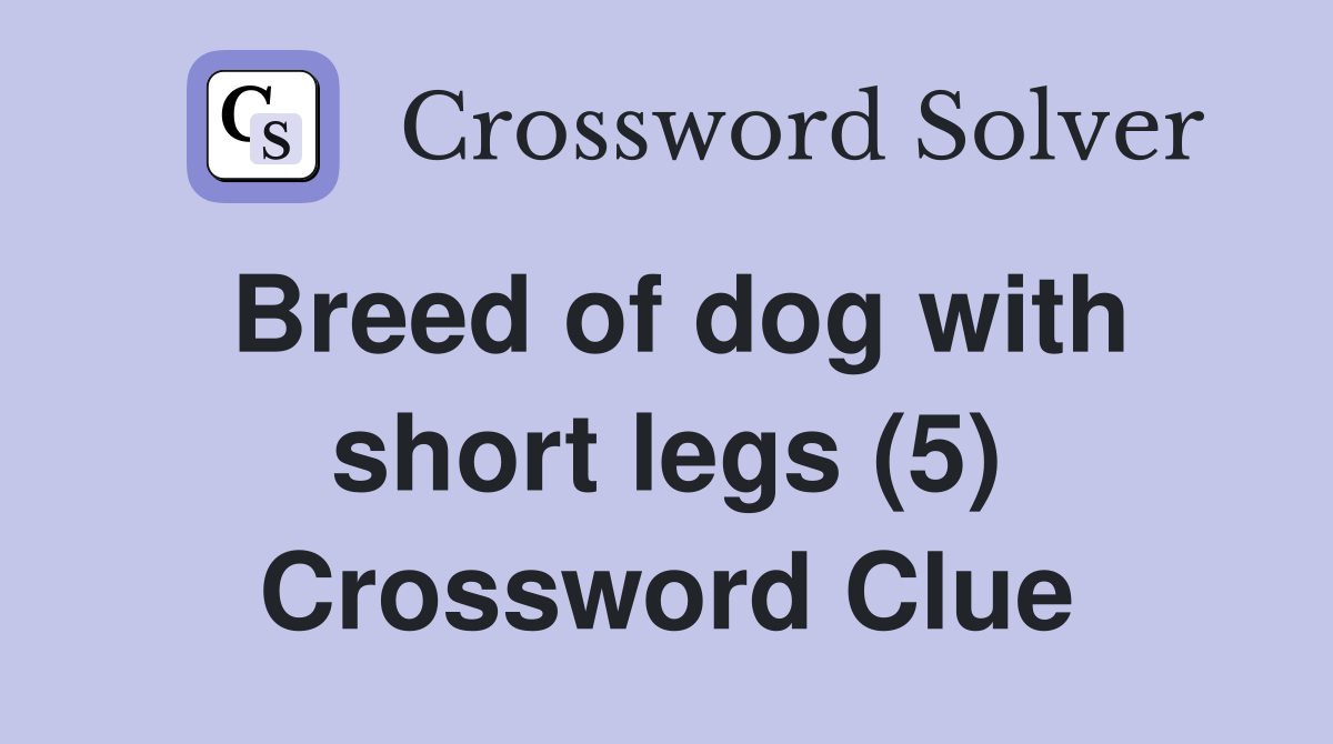 Breed of dog with short legs (5) Crossword Clue Answers Crossword